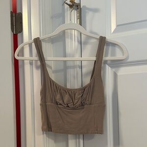 Aritzia Taupe Crop Top